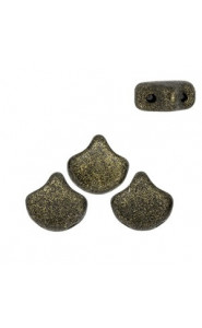 Ginko Leaf Beads 7.5x7.5mm Metallic dark green